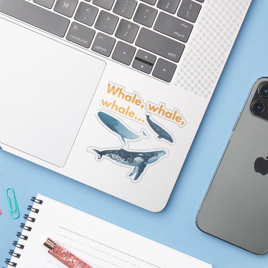 鯨、鯨、鯨 シール (ノートパソコンとiPhone)