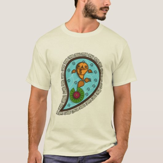 鱗模様のメンズライトシャツ Tシャツ (正面)