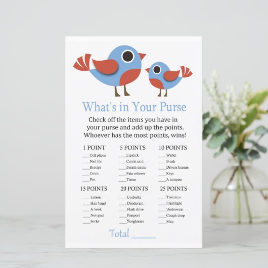 鳥あなたの財布ゲームの赤ちゃんシャワーに何がある (スタンド正面)