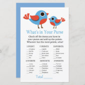 鳥あなたの財布ゲームの赤ちゃんシャワーに何がある (正面/裏面)