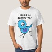 鳥おもしろいウンチカスタムパーソナライズされた抗議 Tシャツ (正面)
