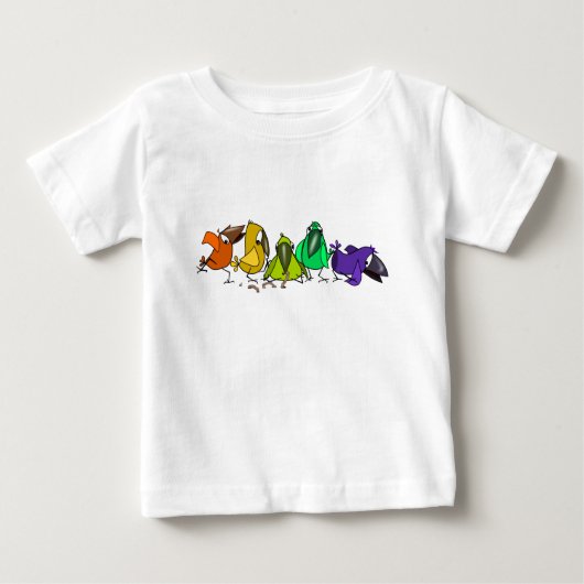鳥おもしろいベビーTシャツギフト ベビーTシャツ (正面)