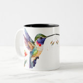 鳥おもしろい愛好家のための美しいハミングバード ツートーンマグカップ (正面左)