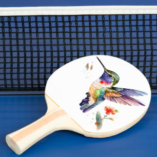 鳥おもしろい愛好家のための美しいハミングバード 卓球ラケット
