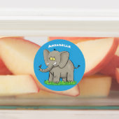 鳥おもしろい漫画の象パーソナライズされた象 ラベル (貼付)