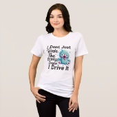 鳥おもしろい熱狂するの皮肉を訓練する トライブレンドTシャツ (正面全面)