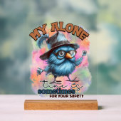 鳥おもしろい独りタイムワードアート アクリルサイン (ニュートラル)