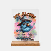 鳥おもしろい独りタイムワードアート アクリルサイン (正面)