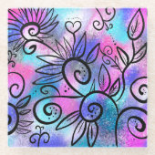 鳥おもしろい画石 ガラスコースター (正面)