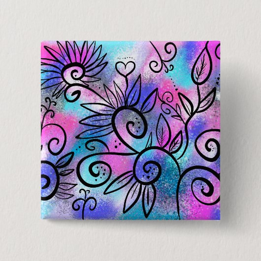 鳥おもしろい芸術 缶バッジ (正面)