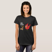 鳥おもしろい虫Ahh Meow Earthworm Bird Tシャツ (正面フル)