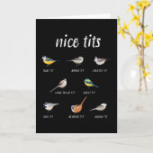 鳥おもしろい観察者の鳥観察の贈り物 カード (黄色い花)