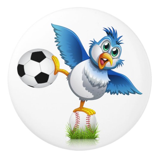 鳥おもしろい陶製ノブ セラミックノブ (正面)