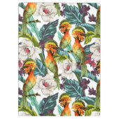 鳥およびエキゾチックな花模様|のモノグラム クリップボード (裏面)