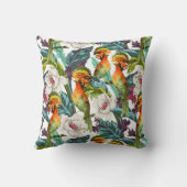 鳥およびエキゾチックな花模様 クッション (裏面)