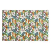 鳥およびエキゾチックな花模様 枕カバー (裏面-左)