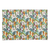 鳥およびエキゾチックな花模様 枕カバー (正面右)