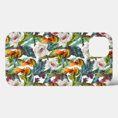 鳥およびエキゾチックな花模様 Case-Mate iPhoneケース (裏面 (横))