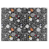 鳥およびコップパターン カッティングボード (正面)