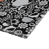 鳥およびコップパターン カッティングボード (角)