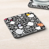 鳥およびコップパターン コースター (左側)