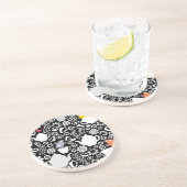 鳥およびコップパターン コースター (側面)