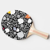 鳥およびコップパターン 卓球ラケット (横)