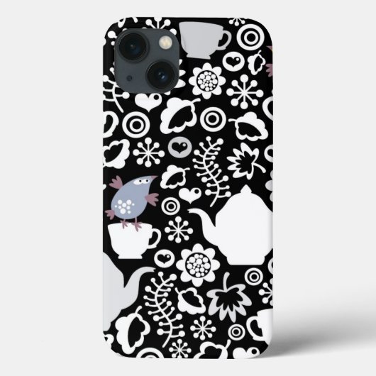 鳥およびコップパターン Case-Mate iPhoneケース (裏面)