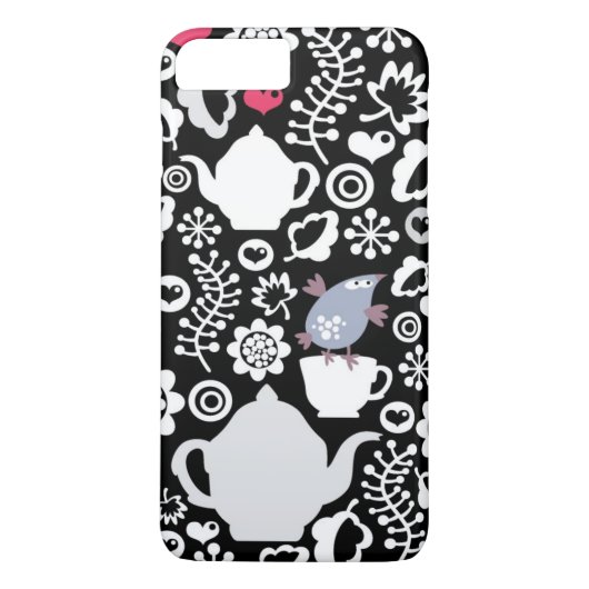 鳥およびコップパターン Case-Mate iPhoneケース (裏面)