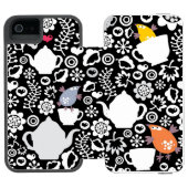 鳥およびコップパターン INCIPIO iPhoneウォレットケース (フォリオ Open)