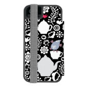 鳥およびコップパターン INCIPIO iPhoneウォレットケース (フォリオ裏面)