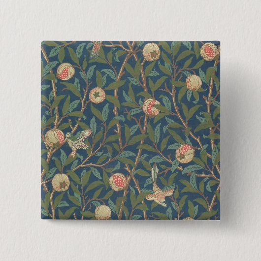 「鳥およびザクロ」の壁紙のデザイン、印刷されたb 缶バッジ (正面)