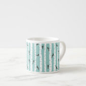 鳥および木が付いているパターン エスプレッソカップ (正面右)