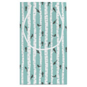 鳥および木が付いているパターン スモールペーパーバッグ (裏面)