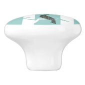 鳥および木が付いているパターン セラミックノブ (側面)