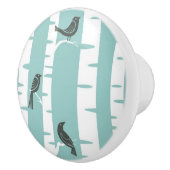 鳥および木が付いているパターン セラミックノブ (右)