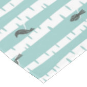 鳥および木が付いているパターン テーブルクロス (アングル)