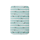 鳥および木が付いているパターン バスマット (正面縦)