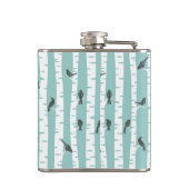 鳥および木が付いているパターン フラスク (裏面)