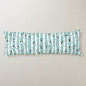 鳥および木が付いているパターン ボディピロー (裏面)