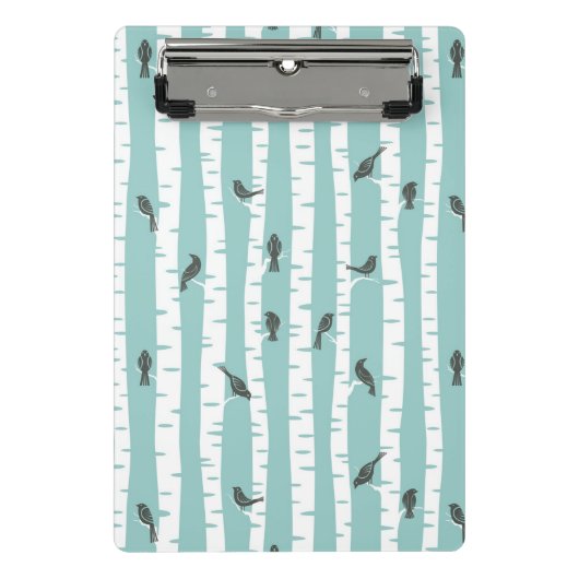 鳥および木が付いているパターン ミニクリップボード (正面)