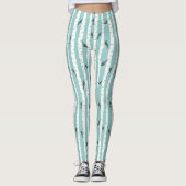 鳥および木が付いているパターン レギンス (正面)