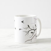 鳥および枝マグ コーヒーマグカップ (正面右)