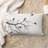 鳥および枝装飾用クッション ランバークッション (ブランケット)