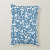 鳥および植物のオーナメントが付いているパターン アクセントクッション (裏面(縦))