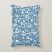 鳥および植物のオーナメントが付いているパターン アクセントクッション (正面(垂直))