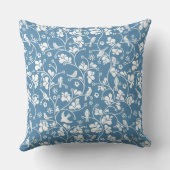 鳥および植物のオーナメントが付いているパターン クッション (裏面)