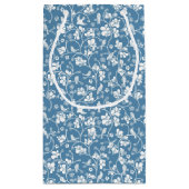 鳥および植物のオーナメントが付いているパターン スモールペーパーバッグ (裏面)