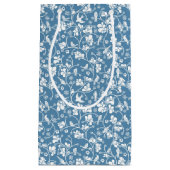 鳥および植物のオーナメントが付いているパターン スモールペーパーバッグ (正面)