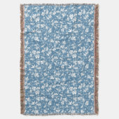 鳥および植物のオーナメントが付いているパターン スローブランケット (正面縦)